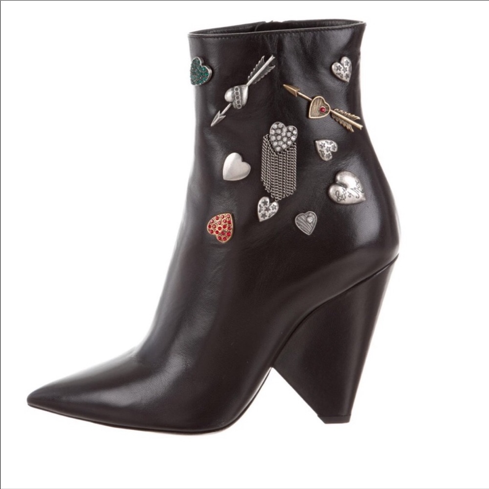Saint Laurent Embellished Wedge Booties
